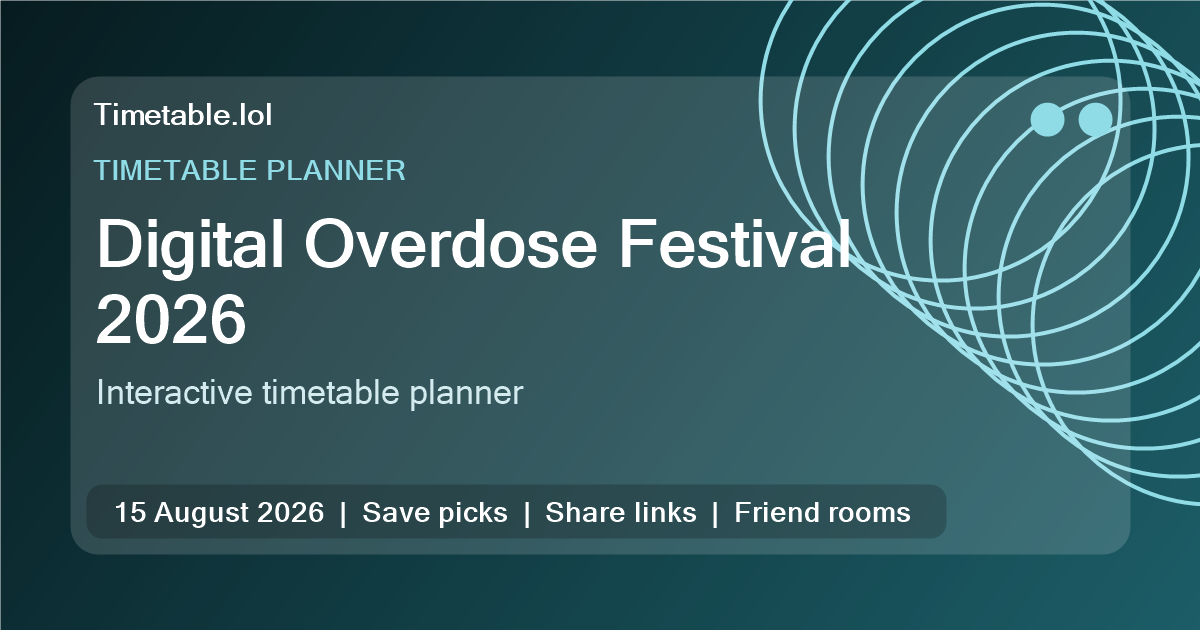 Digital Overdose Festival 2026 artwork